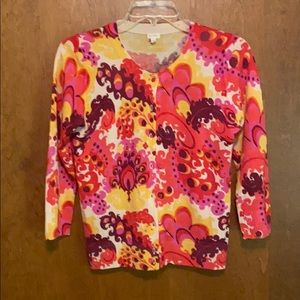 J Crew paisley print cardigan